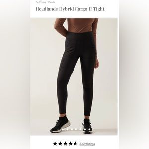 Athleta Headlands Highlands Cargo Tight Black size 4
